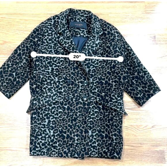COACH Classic Wool Blend Cocoon Coat Double Breasted Oversized 3/4 Sleeve XS - Picture 6 of 16